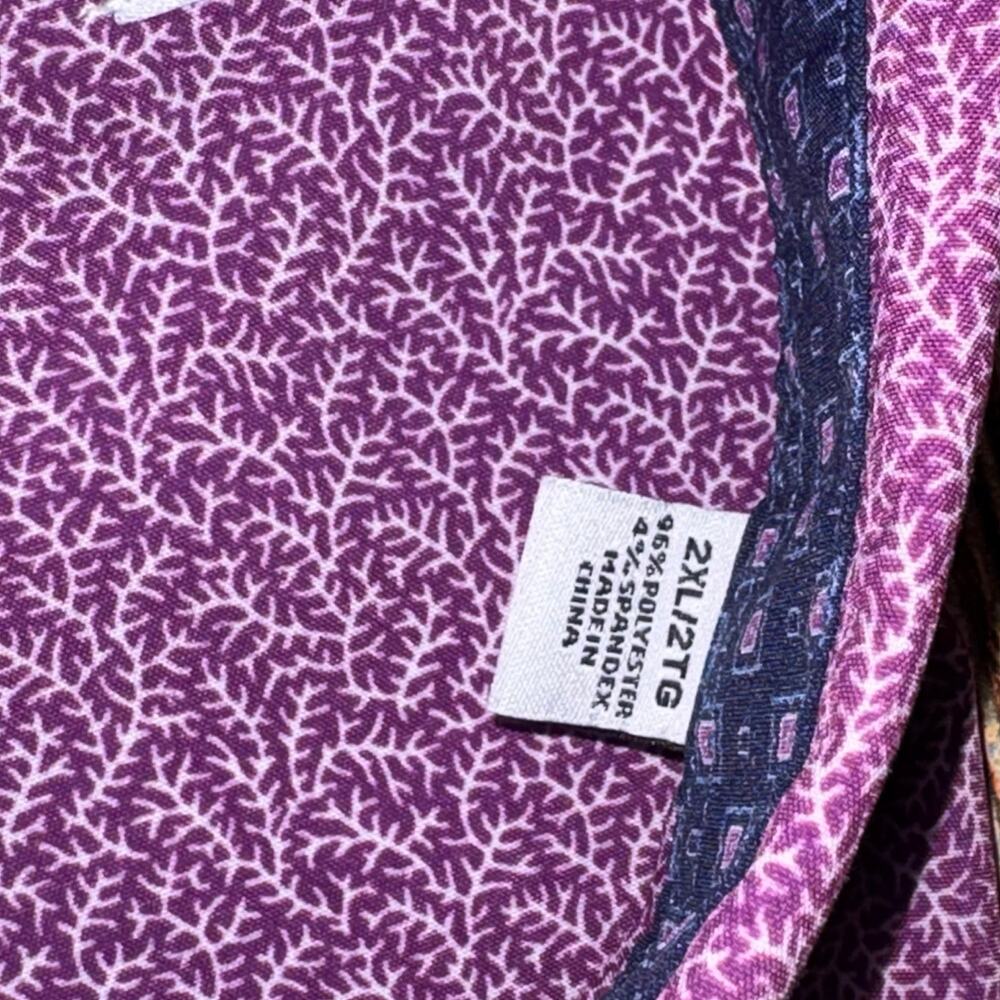Nick Graham Everywhere Purple Micro Pattern Short Sleeve Stretch Sport Shirt S - Picture 7 of 9
